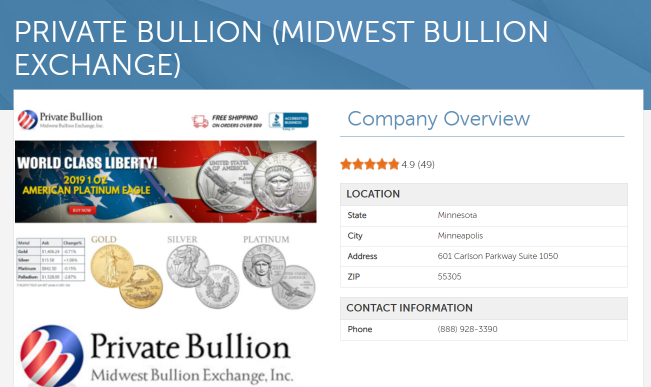 midwest bullion exchange, private bullion website