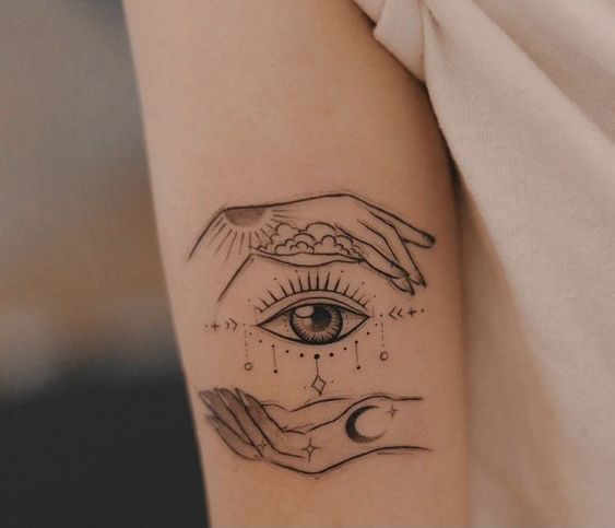 Another look of the evil eye tattoo