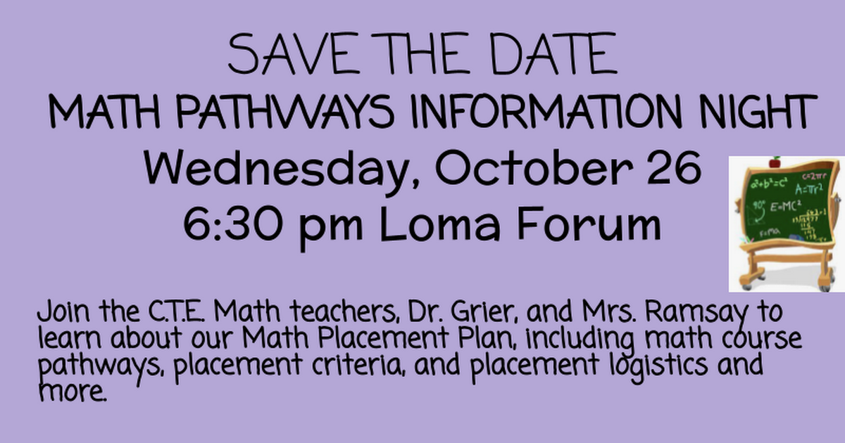 SAVE THE DATE MATH PATHWAYS