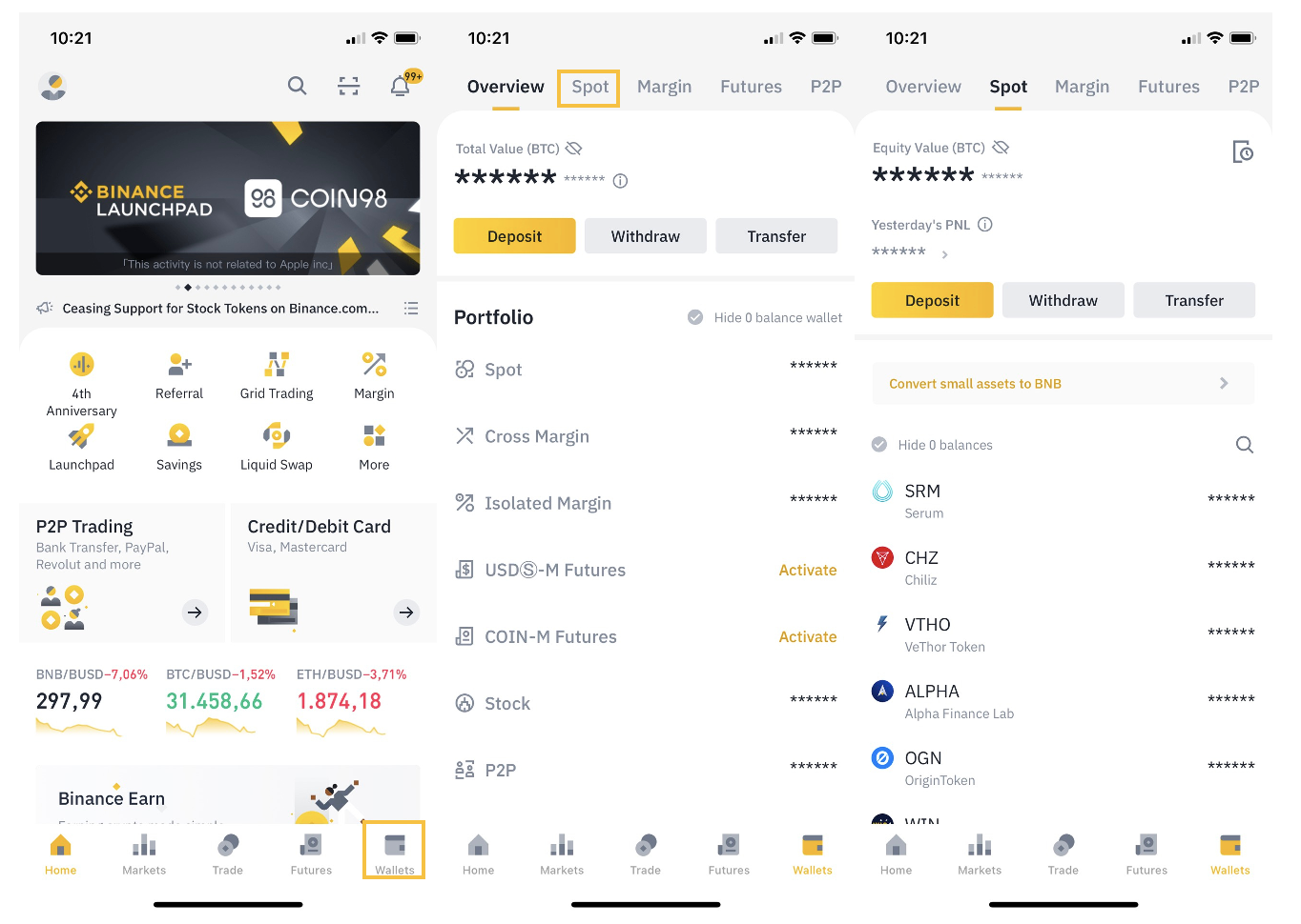 How To Transfer Coins From Binance Exchange To Coin98 Super App and Vice  Versa - Coin98 Finance