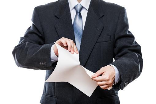 Angry Businessman Hand Tearing Paper Document Stock Photo - Download Image  Now - Tearing, Contract, Torn - iStock