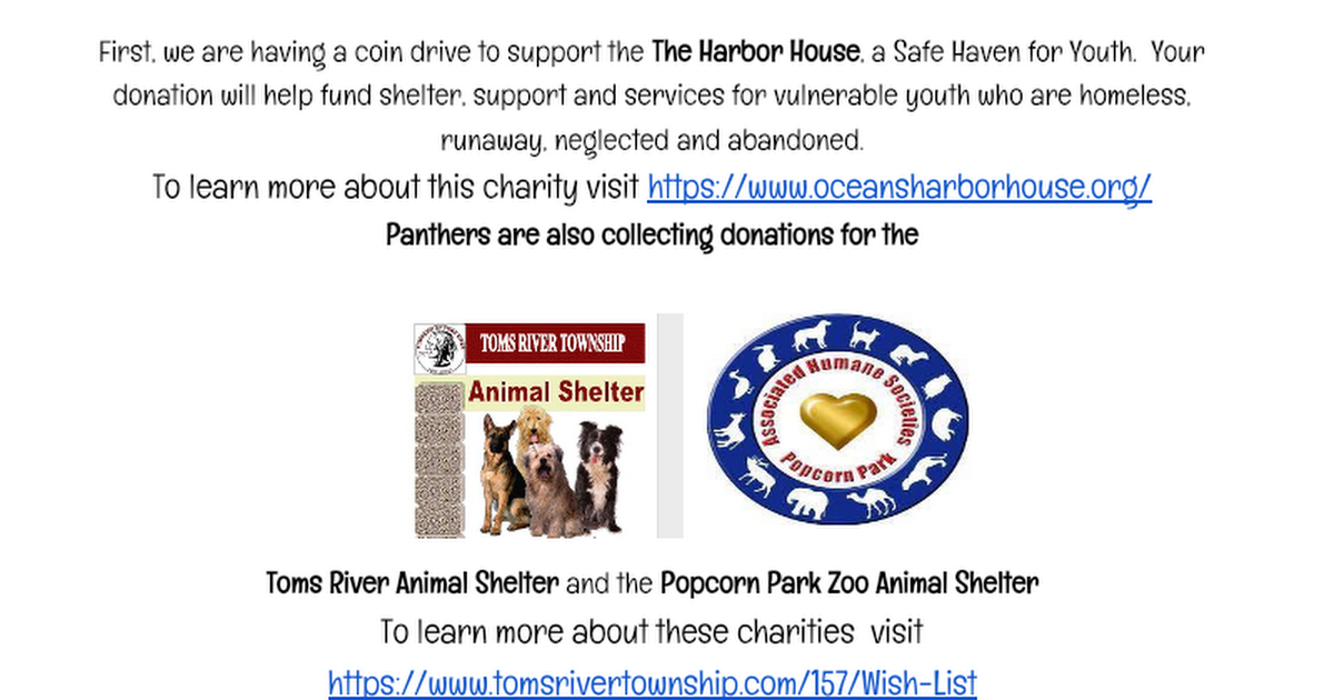 PANTHERS HELPING PEOPLE  & PETS