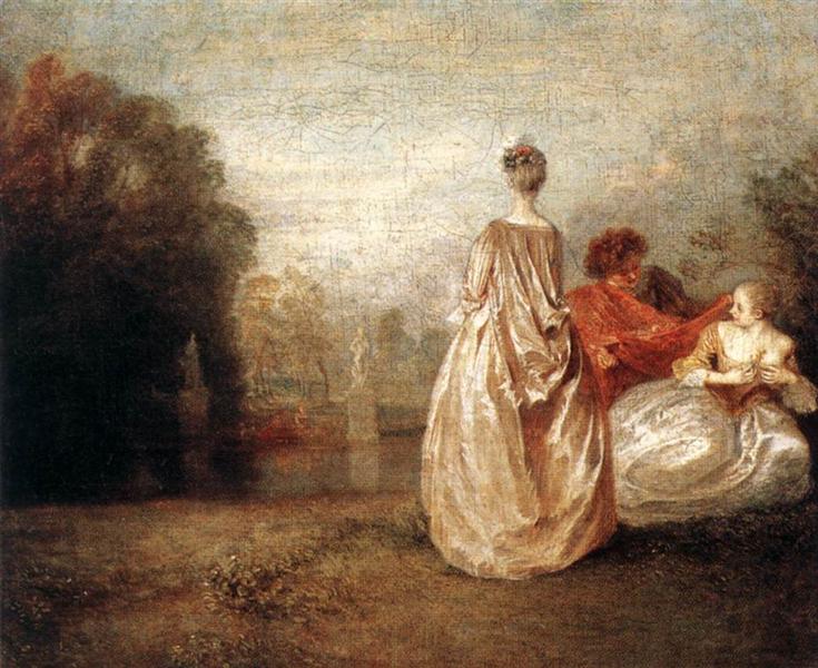 Jean Antoine-Watteau, Two Cousins, c.1716, oil on canvas. 