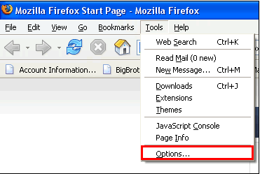 Firefox tools screen shot