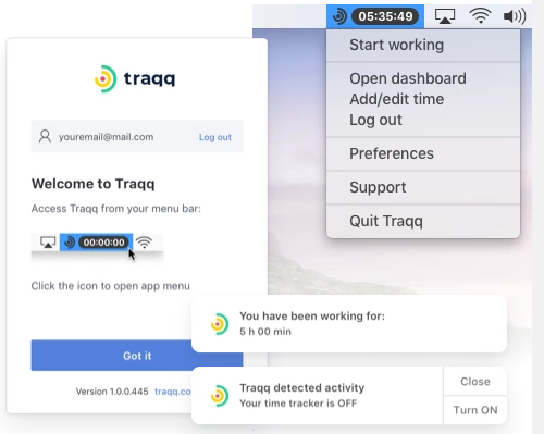 Traqq - employee time tracking app