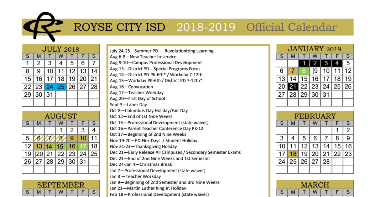 Royse City Isd Calendar 2022-23 - April 2022 Calendar