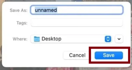 how to save image on mac without mouse