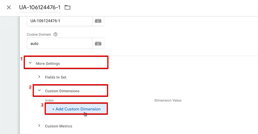 Accessing the custom dimension section to modify and add values in the variable from Google Tag Manager