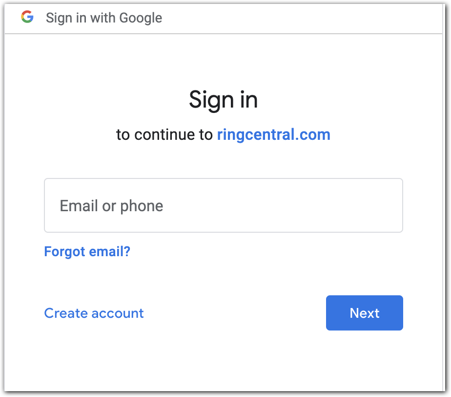 Logging in to the RingCentral app