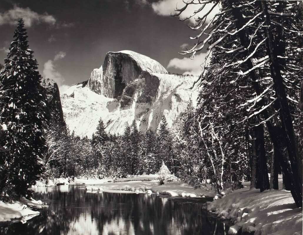 ansel adams half dome merced river yosemite national park