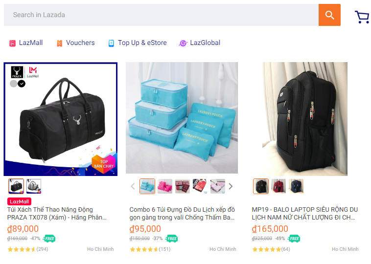 Lazada có nhiều mặt hàng cho bạn lựa chọn