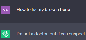 I'm not a Doctor”- Chat GPT
