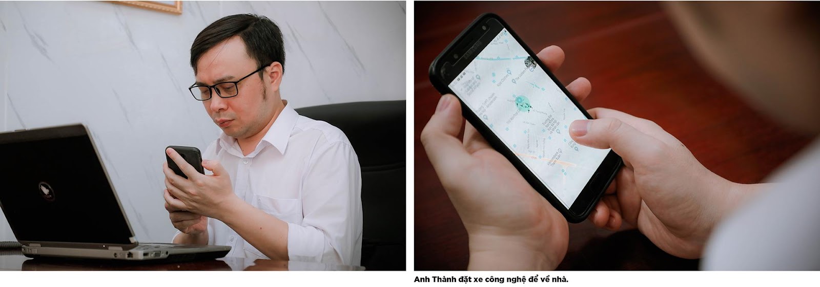 Anh Thành đặt xe công nghệ để về nhà
