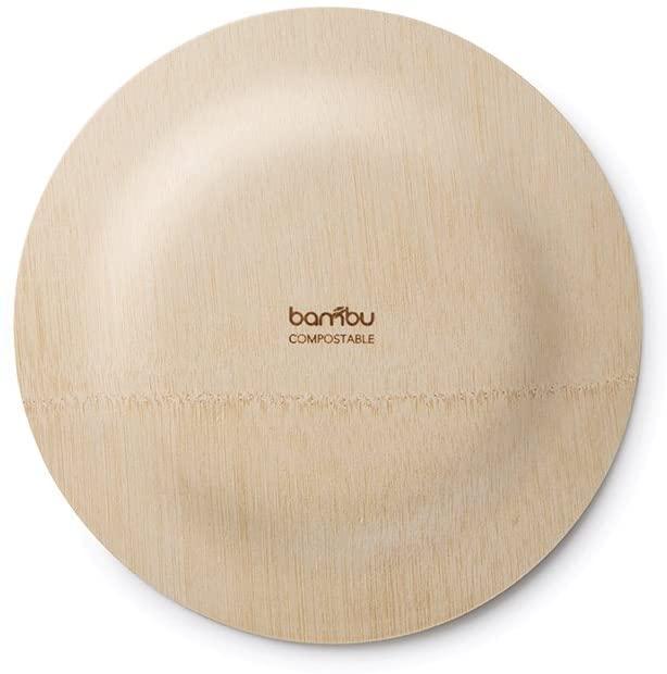 BAMBU 100% RECYCLABLE ROUND DISPOSABLE BAMBOO PLATE