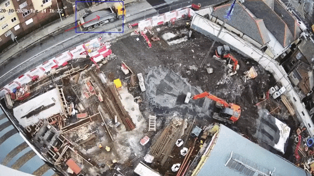 video recordings of construction site showing Evercam's Gate report
