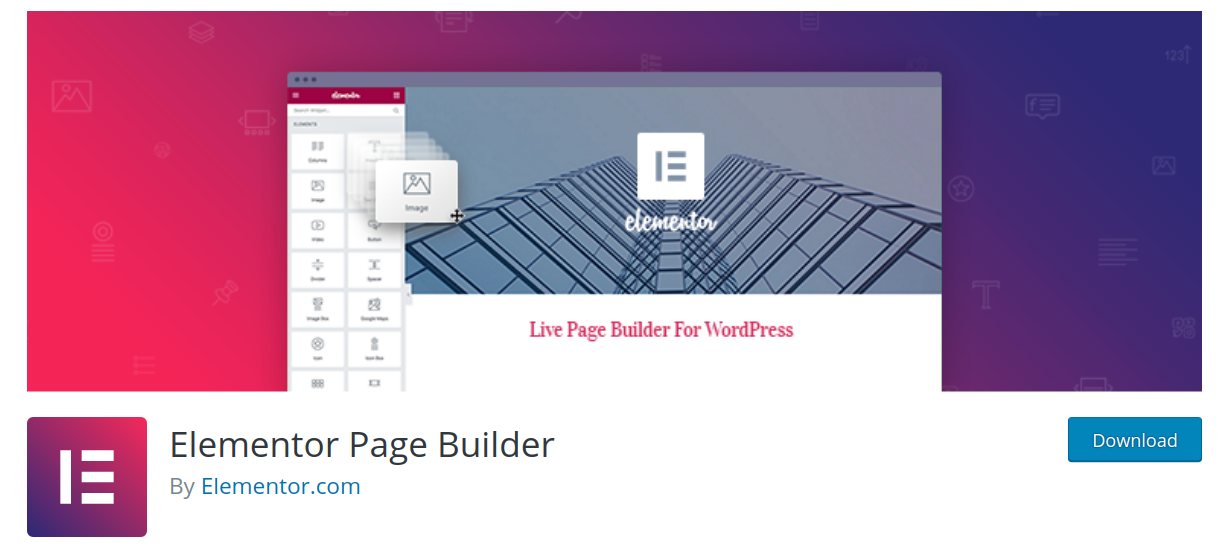 elementor wordpress page builder plugin header