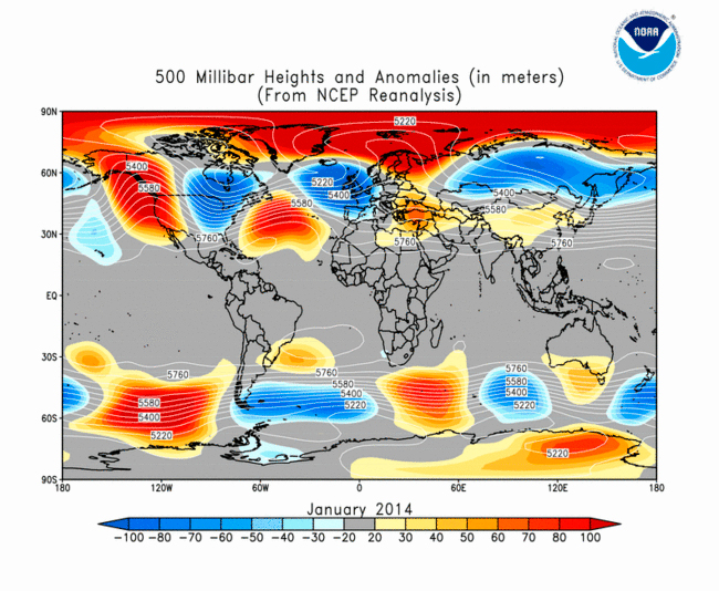 Informe climático de la Tierra. Enero de 2014, el cuarto más cálido desde 1880