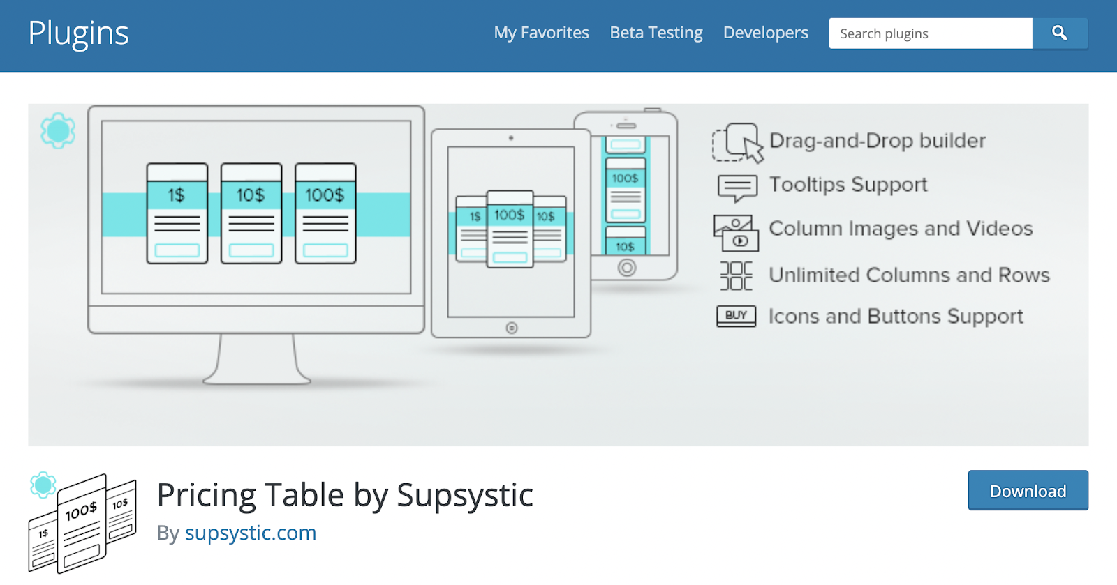 a screenshot of supsystic's app from their wordpress listing