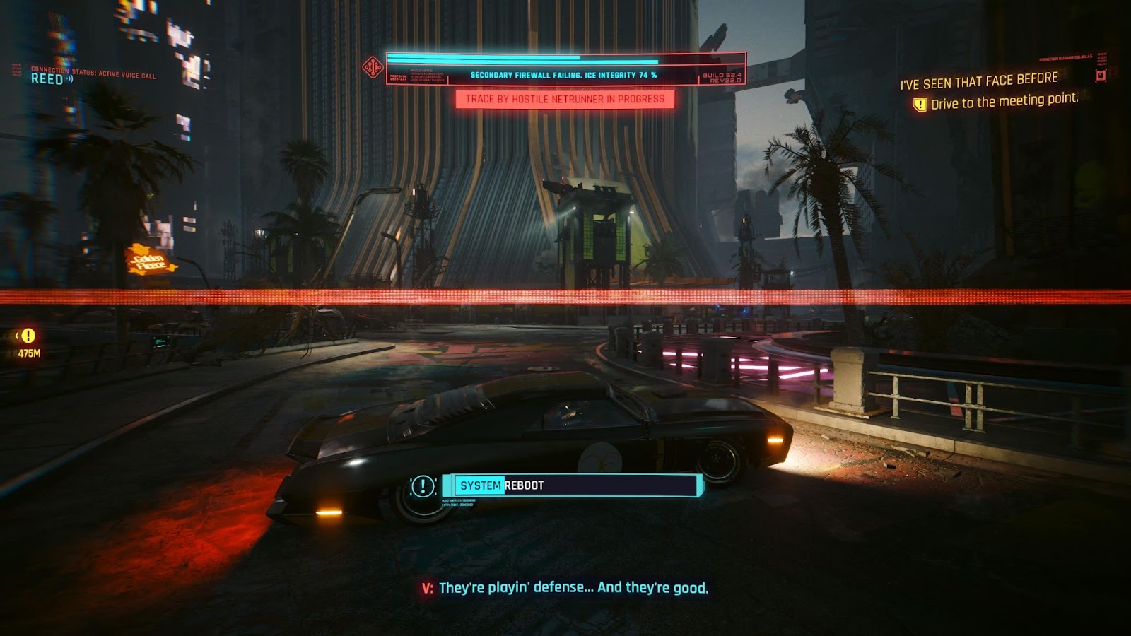 An in game image of the Cassel twins' car from the game Cyberpunk 2077. 