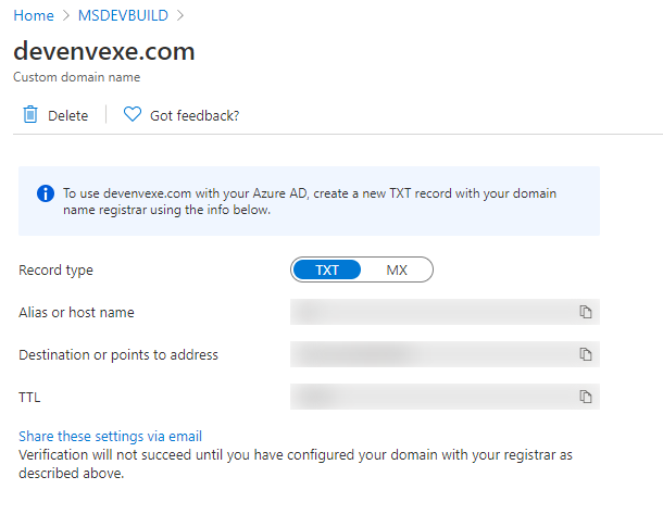 Azure Active Directory(AD) with Custom domain