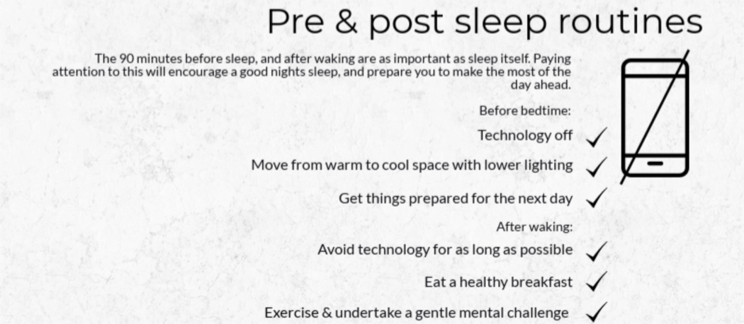 Pre and post sleep routines