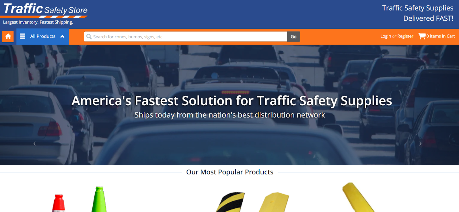 b2b ecommerce site for traffic safety equipment