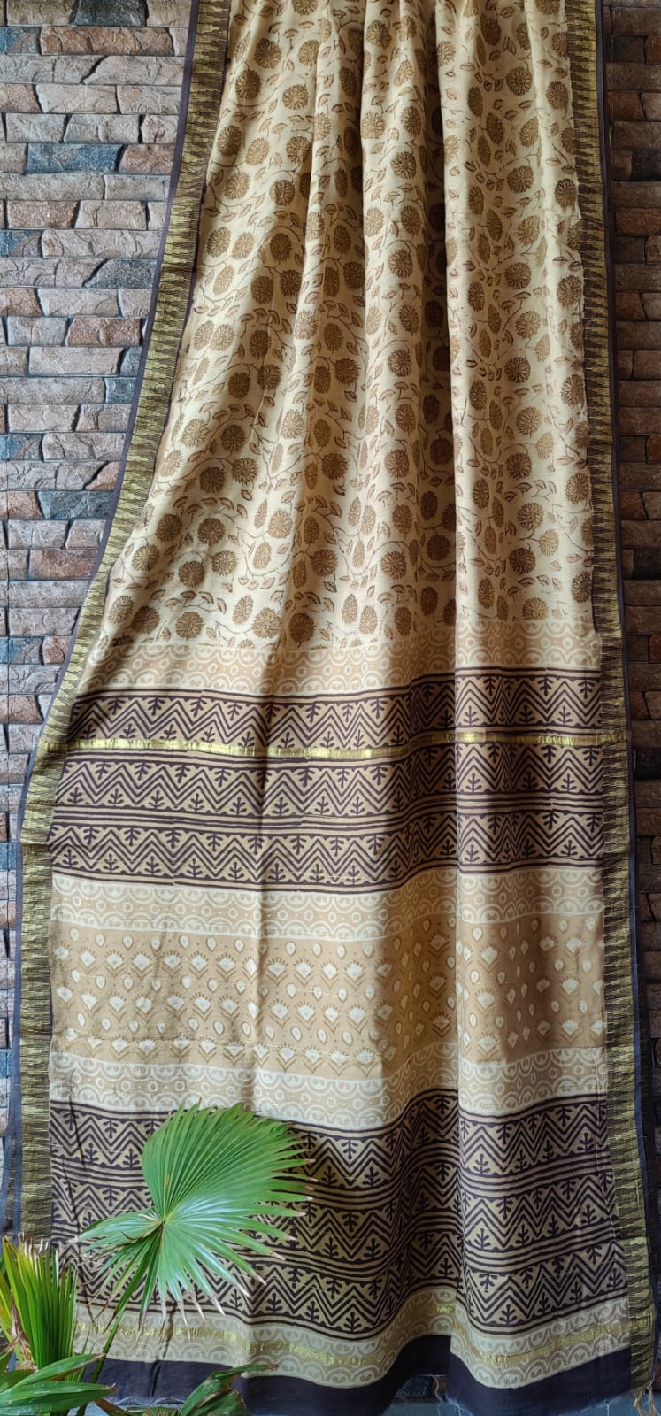 Latest collection of Vanaspati hand block printed chanderi silk saree