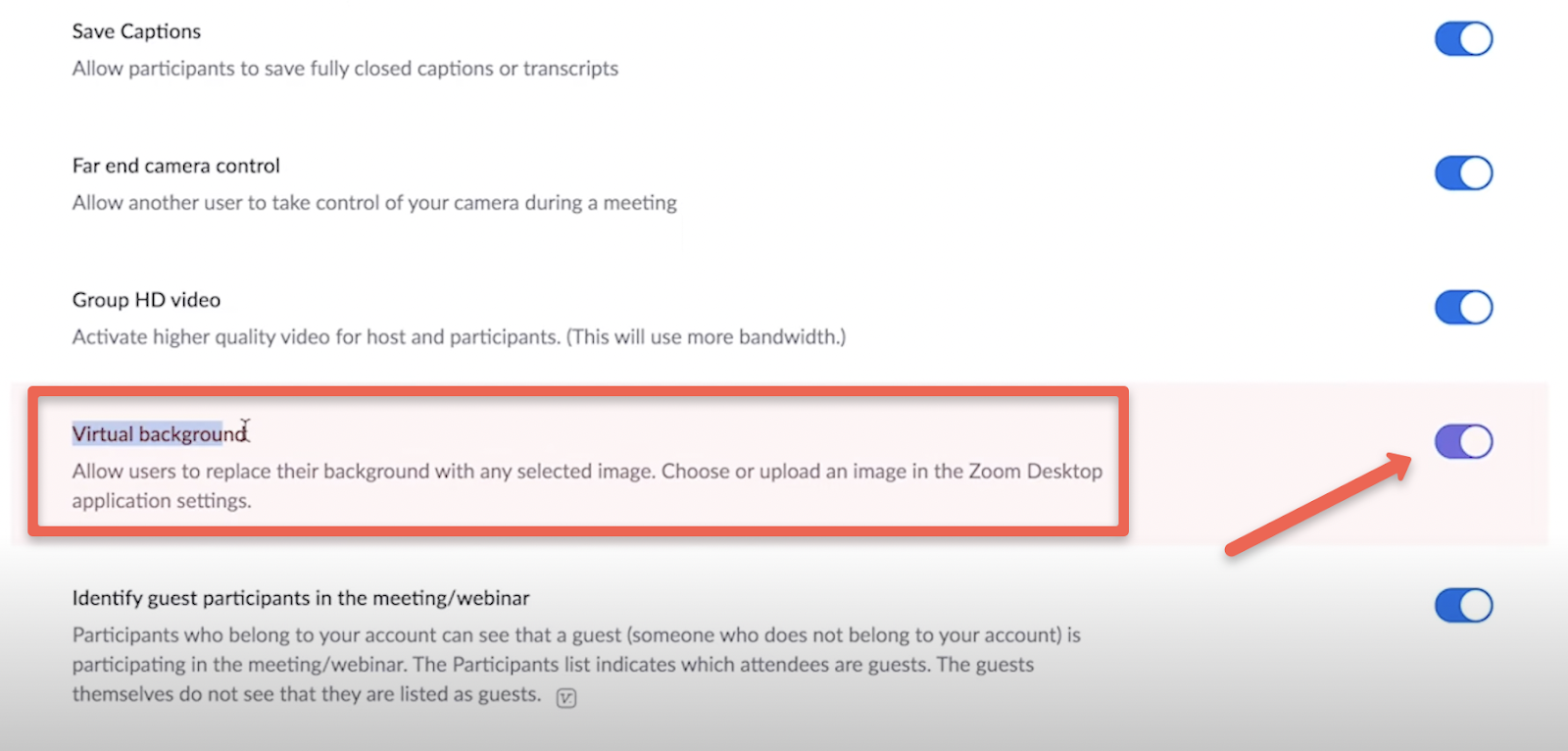 Showcasing how to select a virtual background in Zoom.