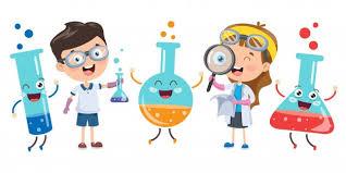 Pequeños estudiantes haciendo experimento químico | Vector Premium