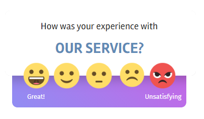 Bevy Design emoji survey template to measure customer satisfaction.
