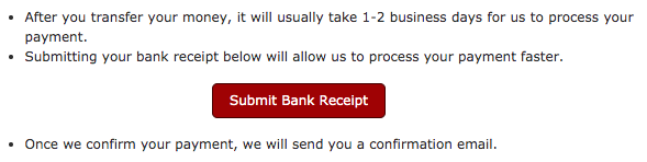 LPM Submit Bank Receipt Instruction