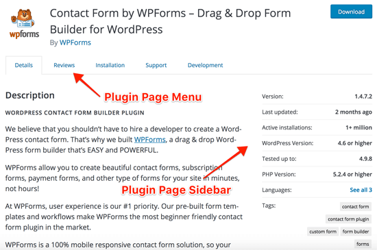 Página de listagem de plugins do WordPress