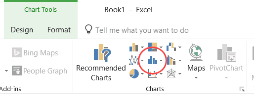 Insert Static Chart Option in the Ribbon