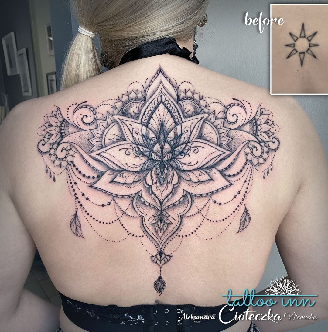 Cover-Up Lotus Flower Tattoo
