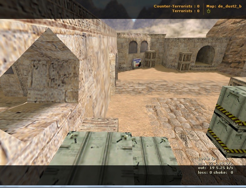 The iconic de_dust2 from Counterstrike 1.6