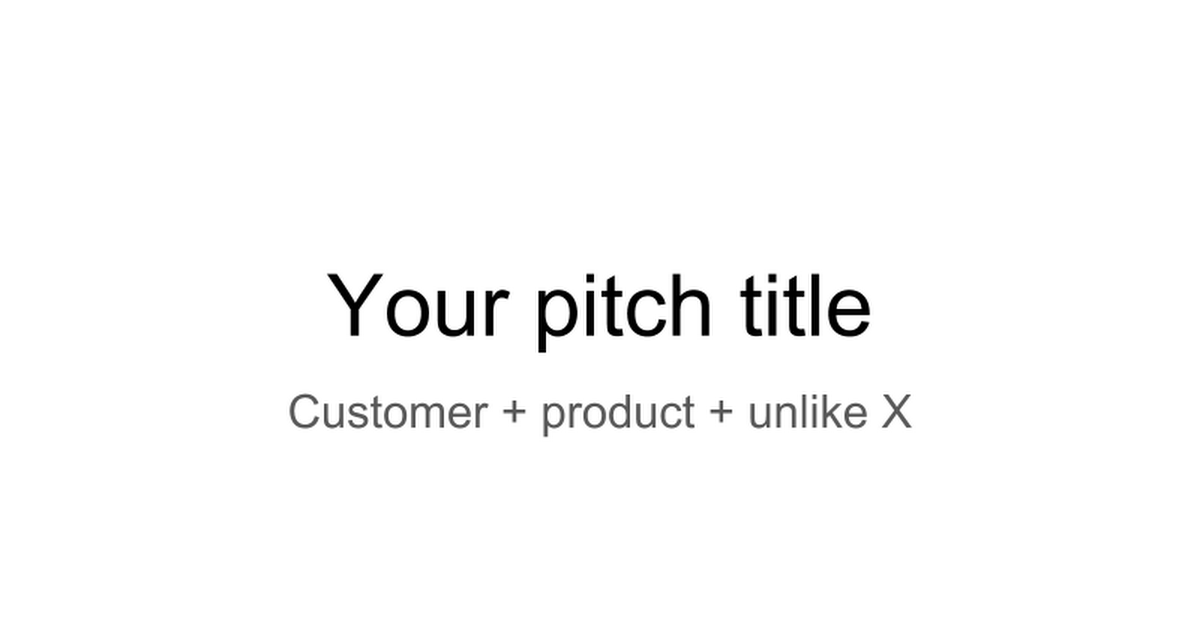 New Product Pitch Deck Template