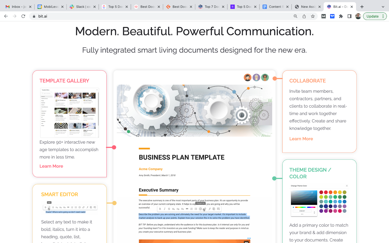 bit document collaboration software home page