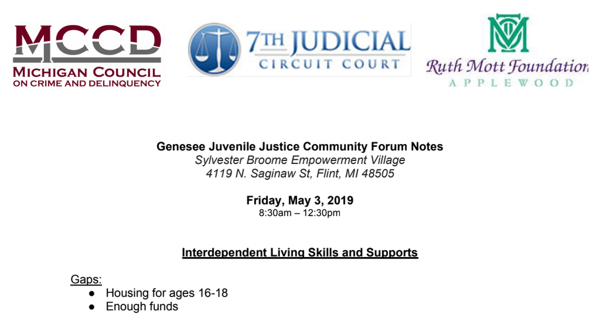 Genesee Juvenile Justice Community Forum Notes - May 3 2019 (1).pdf