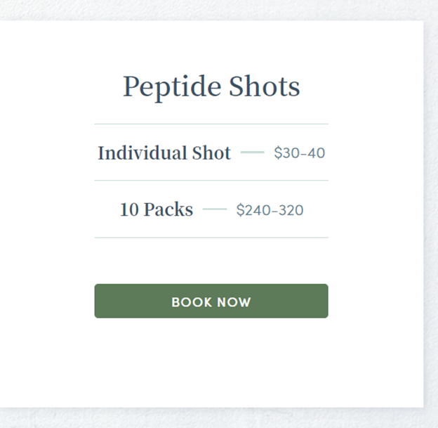 Peptide shot cost