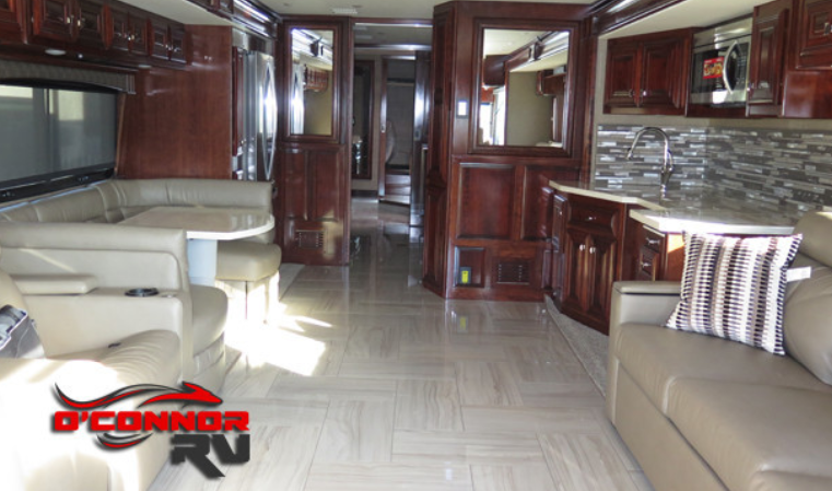 Luxurious interior of Fleetwood Discovery at O'Connor RV