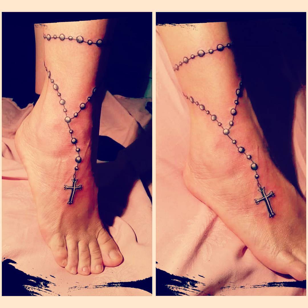Black Rosary Tattoo