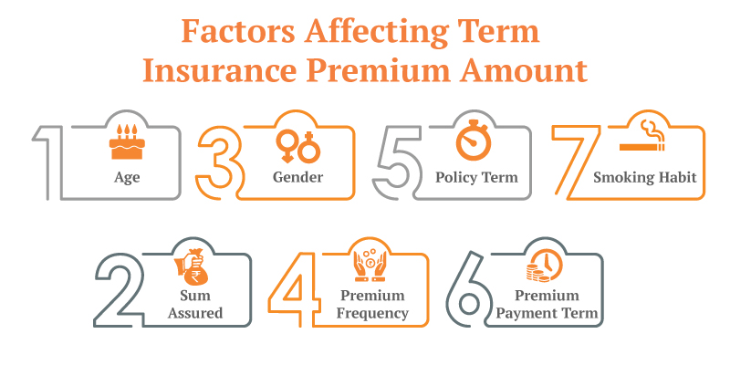 factors affecting term insurance premium amount