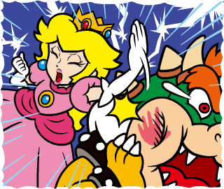 Bowsers tasting a bit of Princess Peaches rage. 