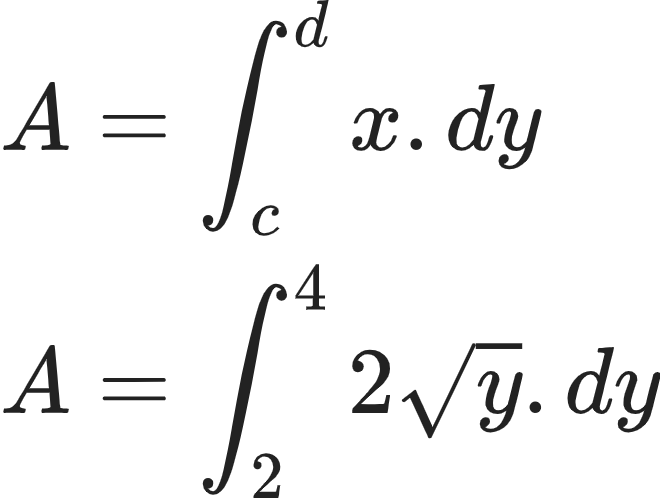 {"font":{"color":"#222222","family":"Arial","size":10},"type":"align*","id":"1-0-2","code":"\\begin{align*}\n{A}&={\\int_{c}^{d}x.dy}\\\\\n{A}&={\\int_{2}^{4}2{\\sqrt[]{y}}.dy}\t\n\\end{align*}","ts":1603280781059,"cs":"DGoZSsHck1yqxBChedbebg==","size":{"width":109,"height":82}}