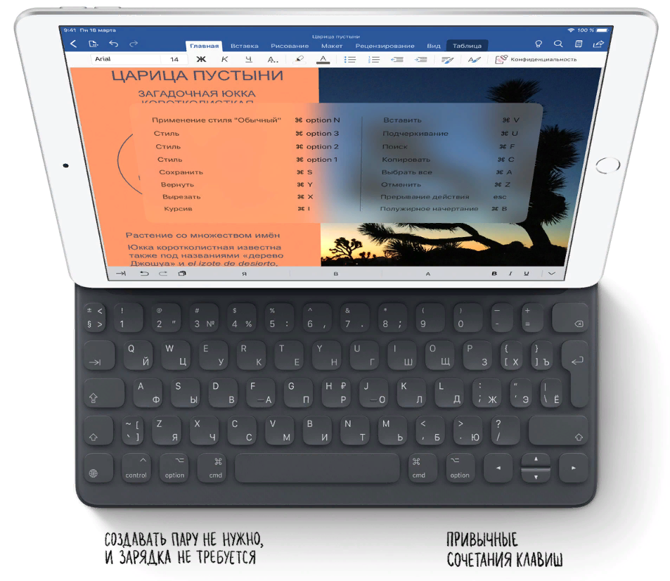 Полноформатная клавиатура для планшета Apple iPad Air