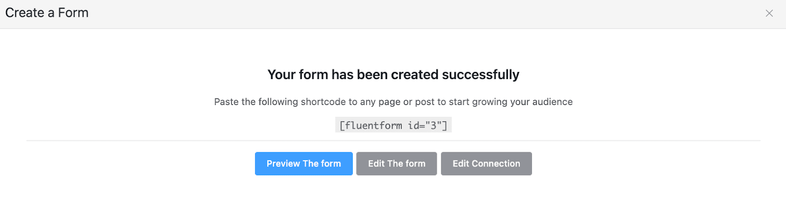 fluentcrm form shortcode