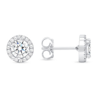 Diamond Halo Stud Earrings