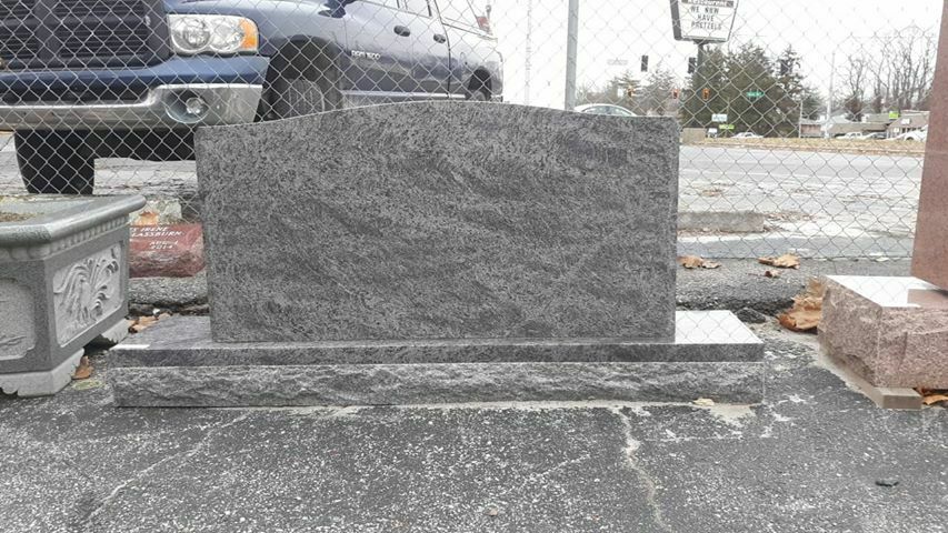 Image 1 - Monument Bahama Blue Granite Head Tomb Grave Marker Cemetery Stone MN-206