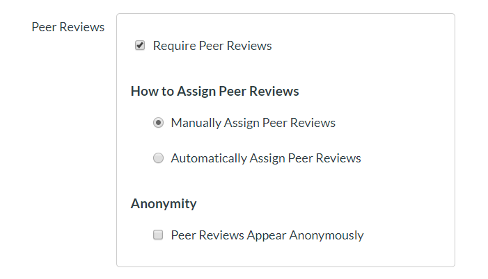 create a peer review assignment on canvas