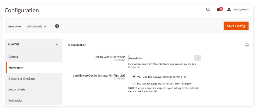 Klaviyo Magento 2: Configuration